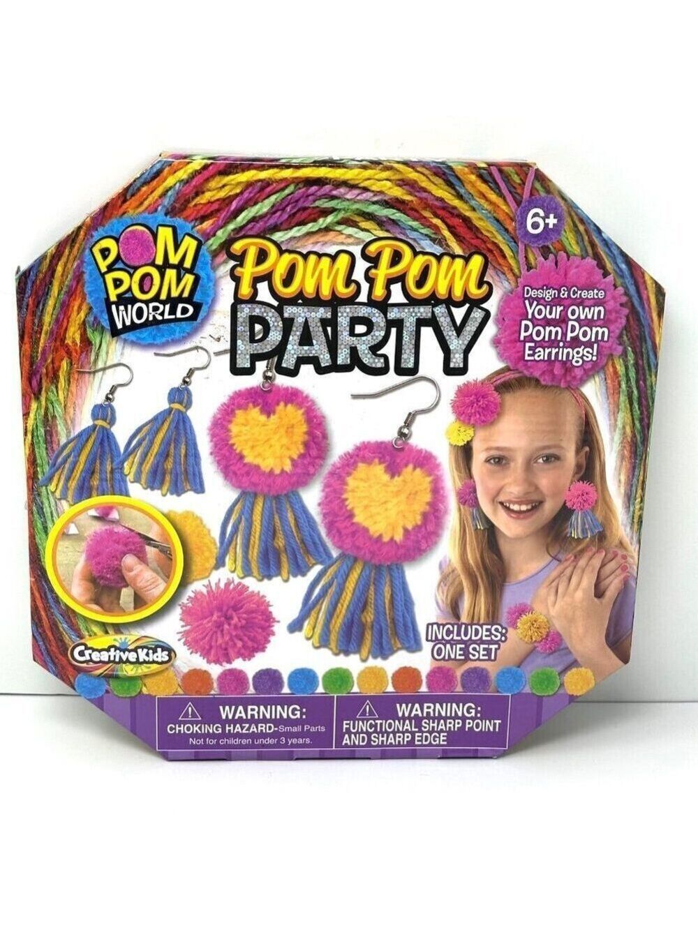 Pom Pom World Creative Kids DIY Pom Pom Earrings Jewelry Making Kit Girl Gift